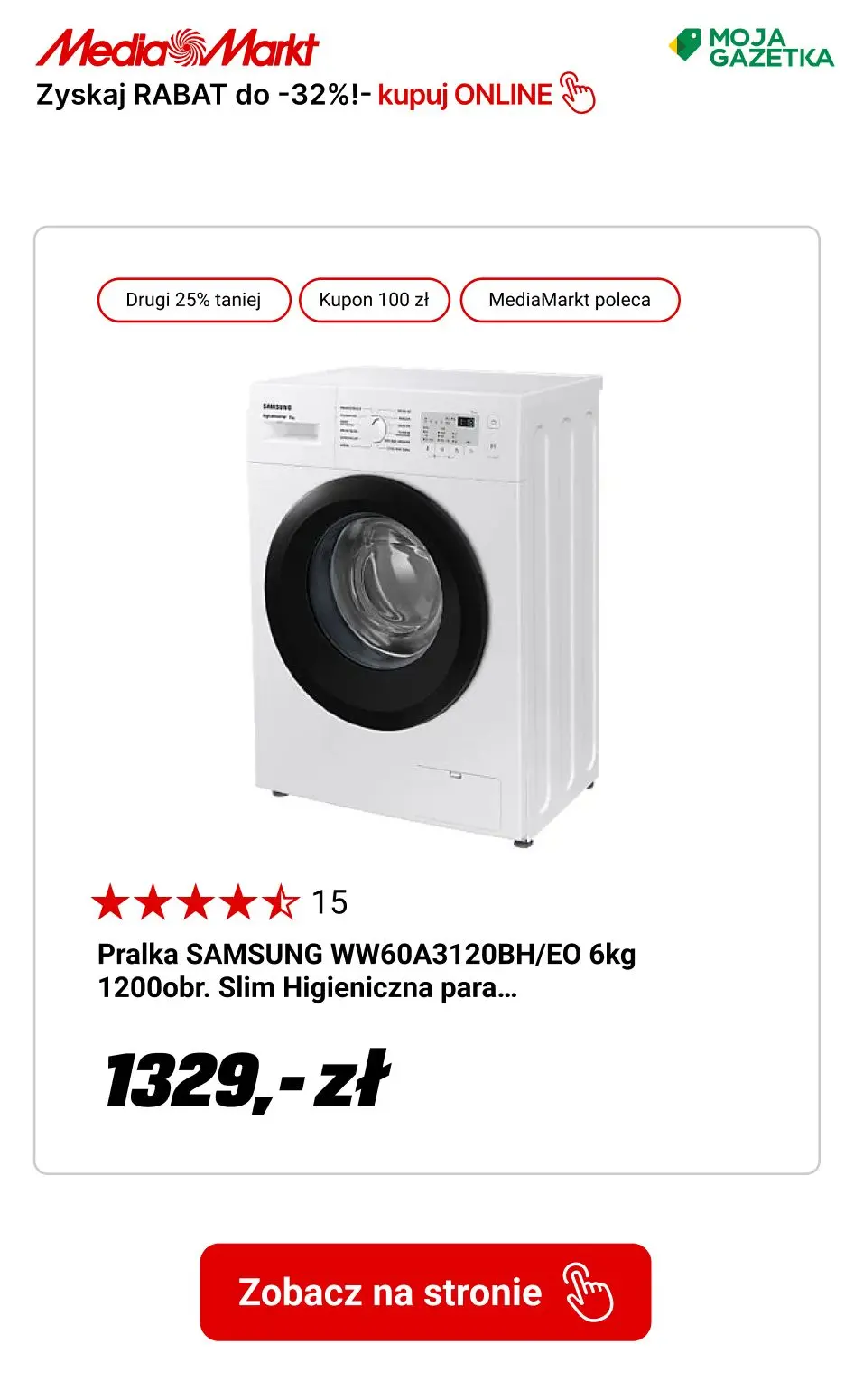 gazetka promocyjna Media Markt Wybrane produkty dużego AGD marki Samsung do -32% taniej! - Strona 13