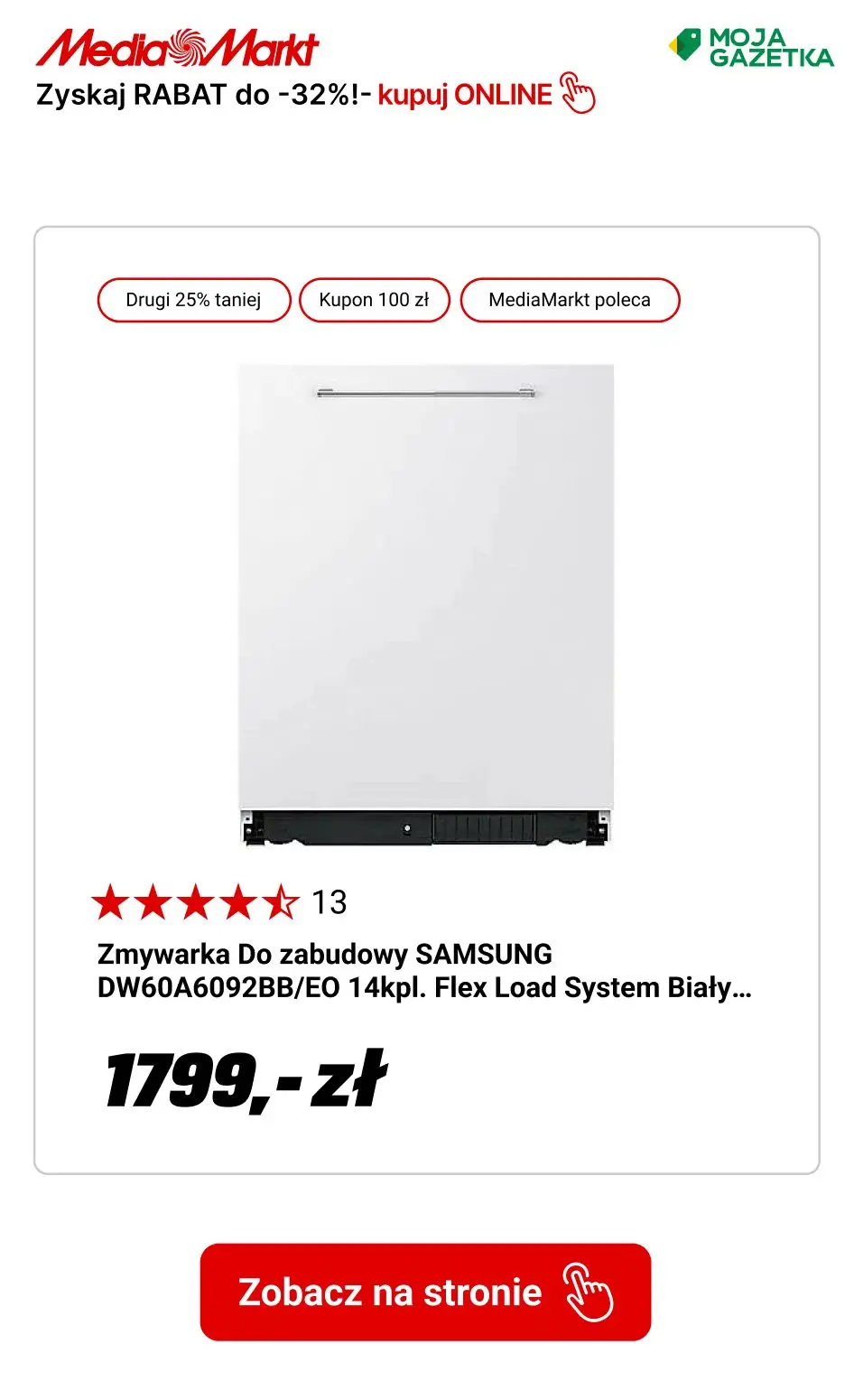 gazetka promocyjna Media Markt Wybrane produkty dużego AGD marki Samsung do -32% taniej! - Strona 14