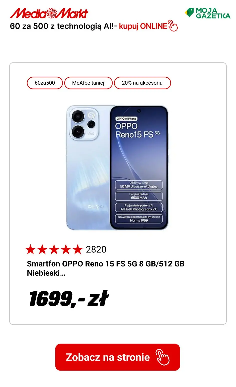 gazetka promocyjna Media Markt 60 za 500 przy zakupie min. 2 wybranych produktów z technologią AI - Strona 6