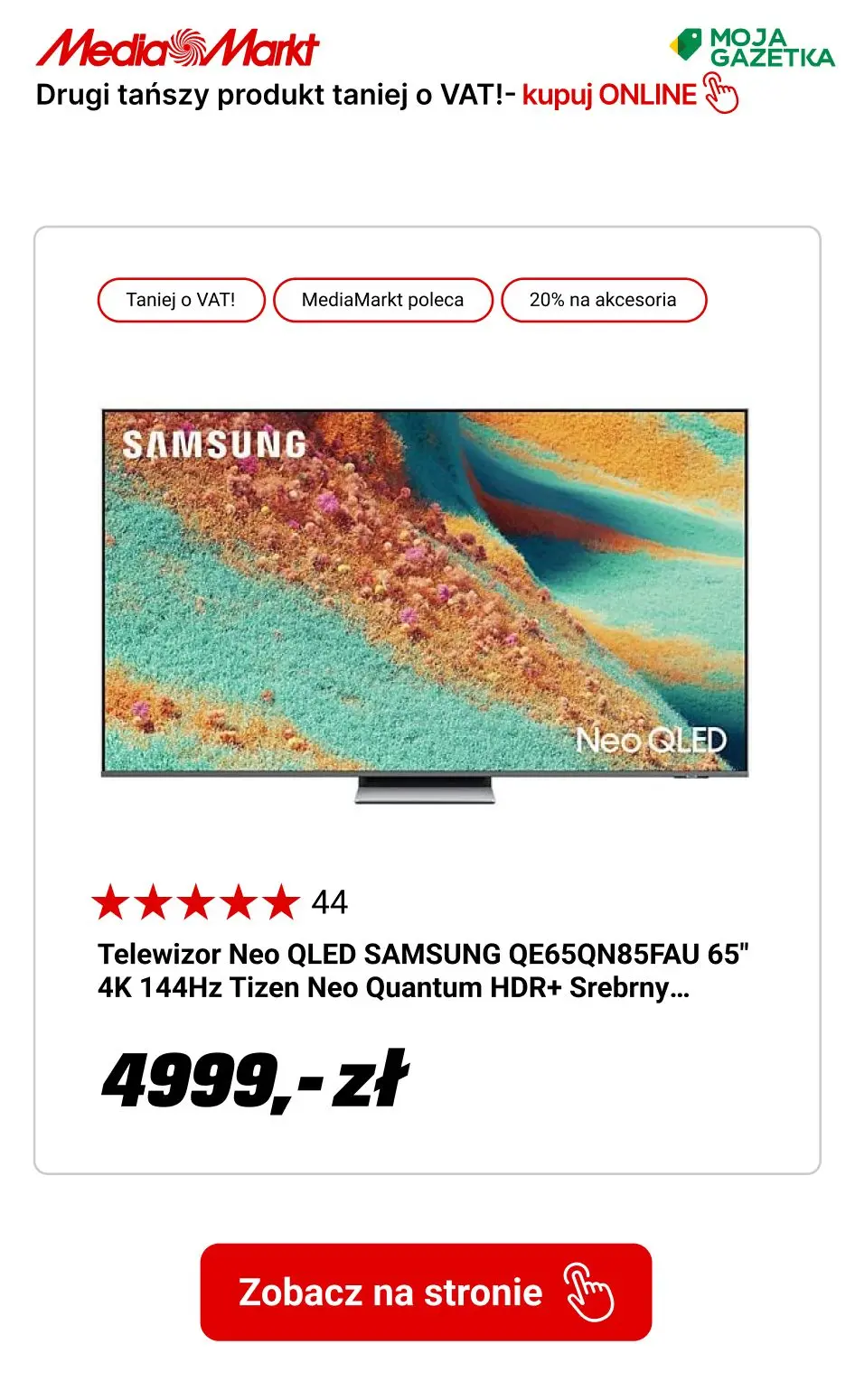 gazetka promocyjna Media Markt Drugi tańszy produkt taniej o wartość VAT! - Strona 13