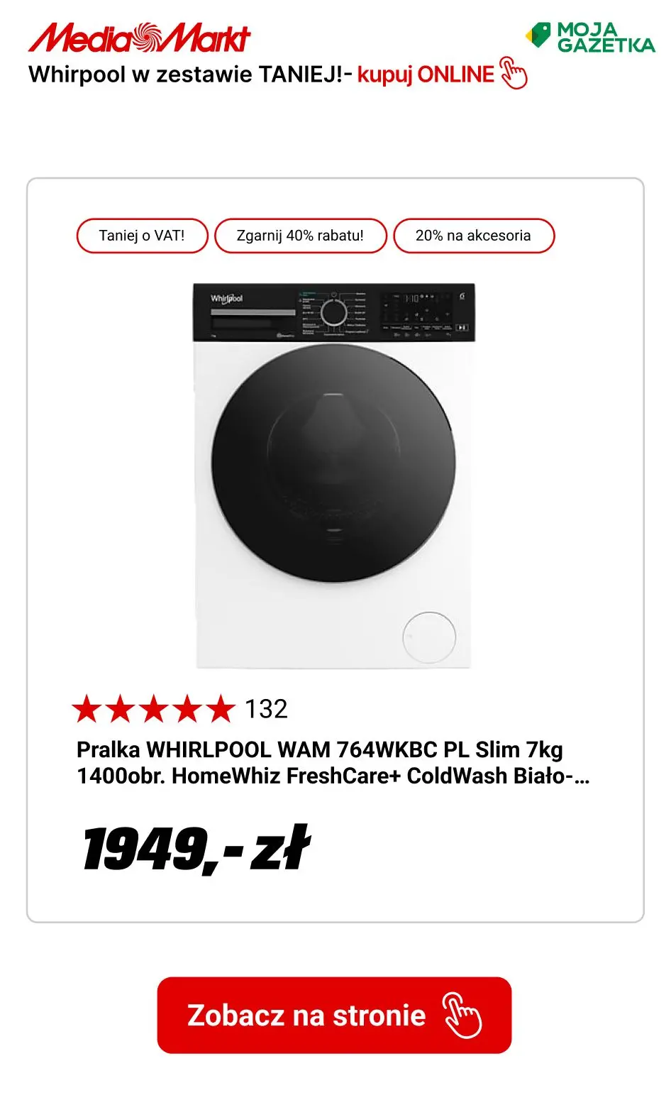 gazetka promocyjna Media Markt Kup dwa produkty Whirlpool i oszczędź 40% ceny tańszego produktu! - Strona 3
