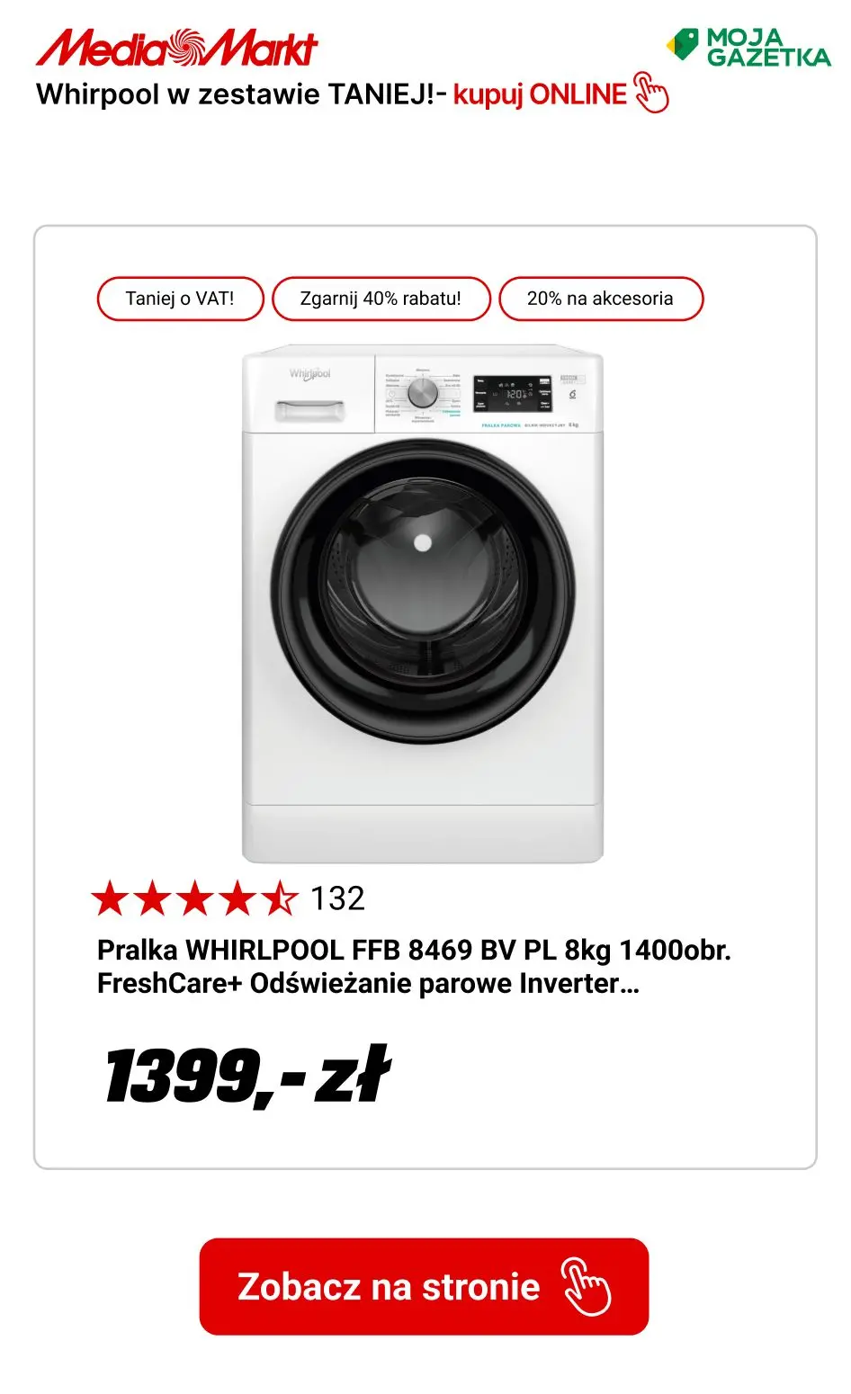 gazetka promocyjna Media Markt Kup dwa produkty Whirlpool i oszczędź 40% ceny tańszego produktu! - Strona 4