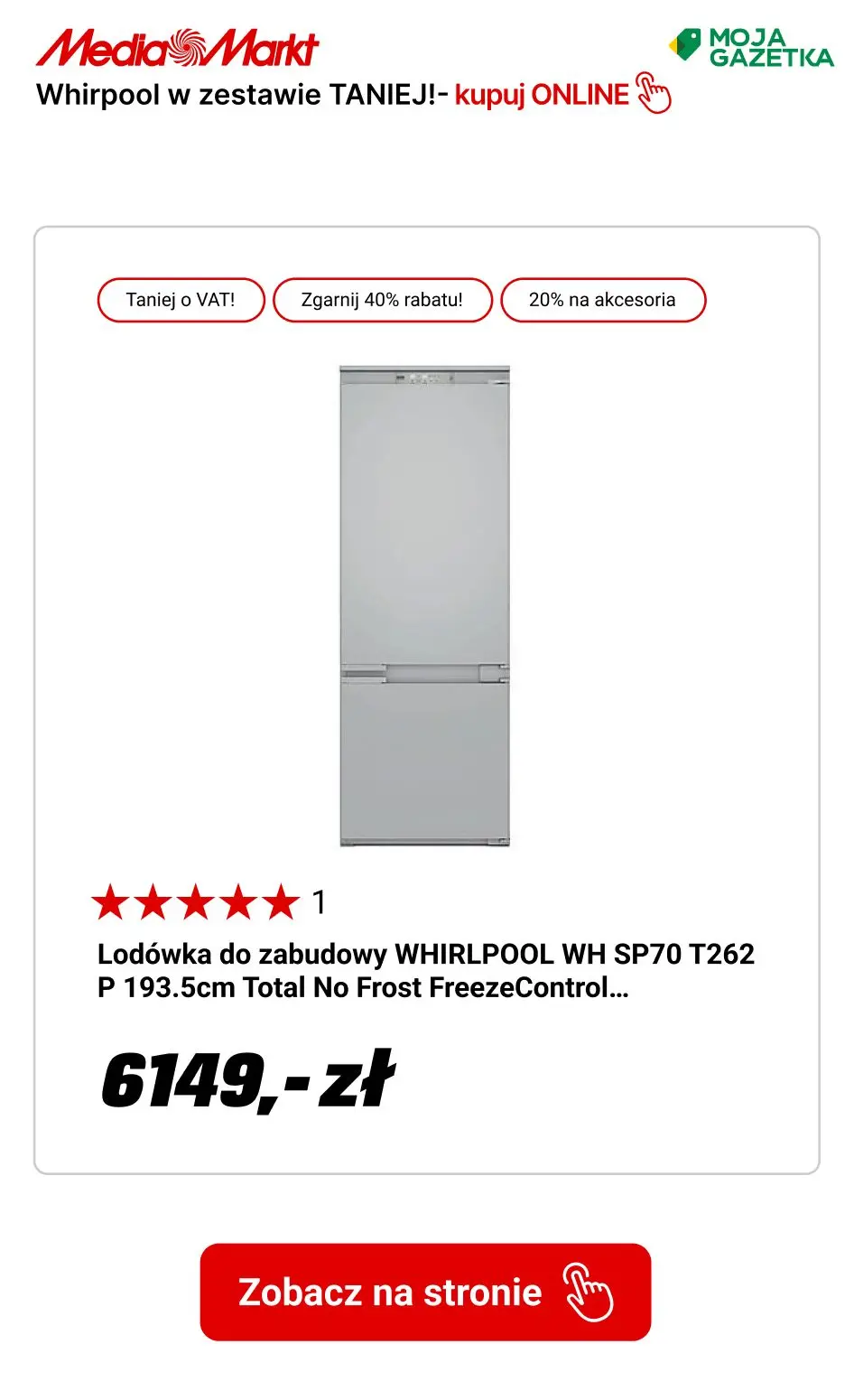 gazetka promocyjna Media Markt Kup dwa produkty Whirlpool i oszczędź 40% ceny tańszego produktu! - Strona 7