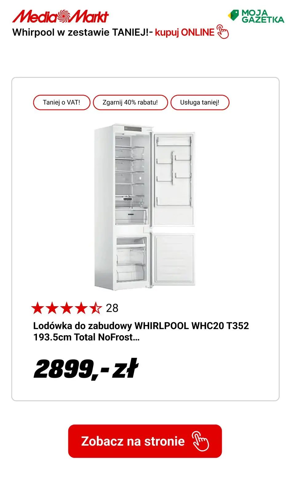 gazetka promocyjna Media Markt Kup dwa produkty Whirlpool i oszczędź 40% ceny tańszego produktu! - Strona 9