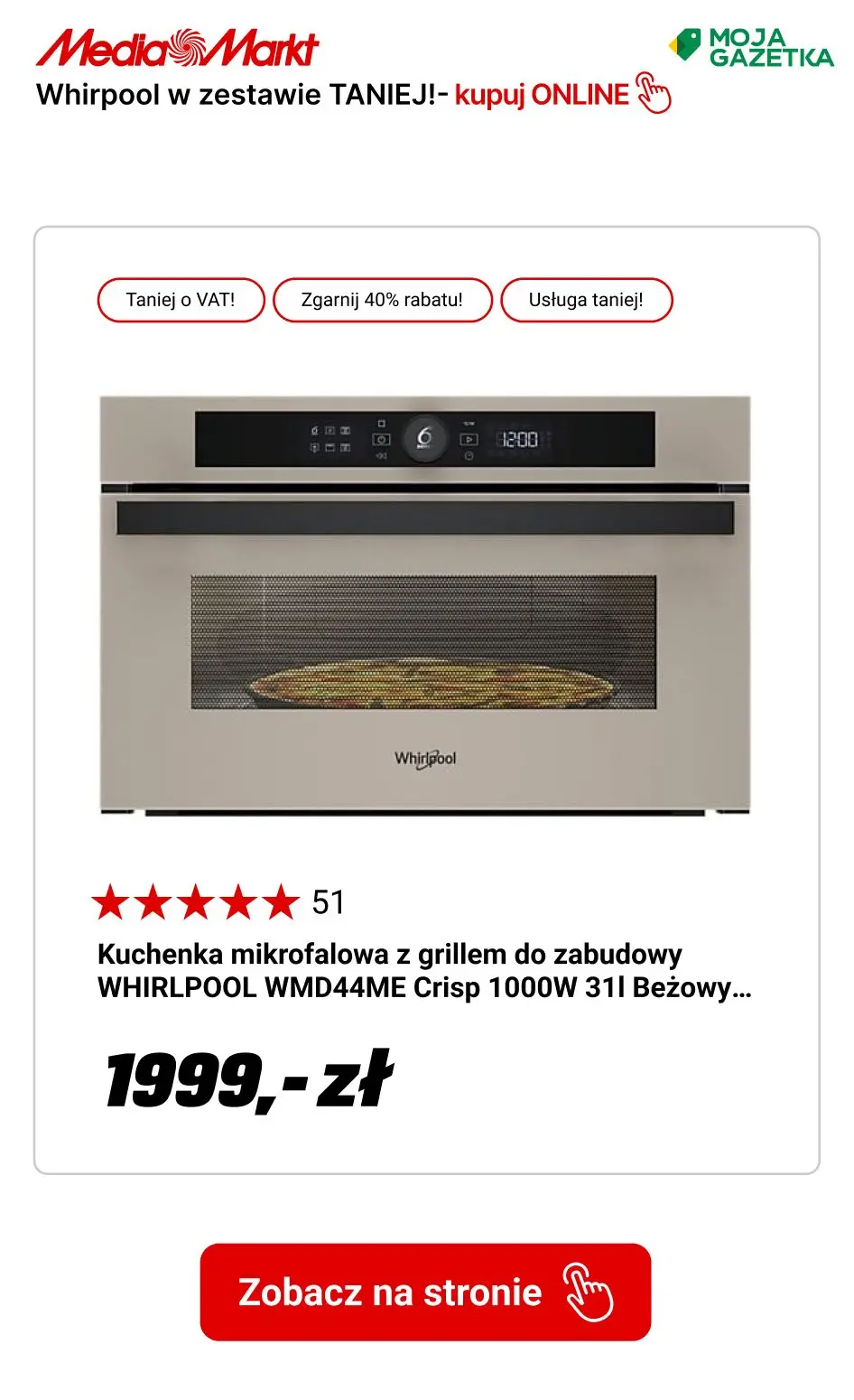 gazetka promocyjna Media Markt Kup dwa produkty Whirlpool i oszczędź 40% ceny tańszego produktu! - Strona 13