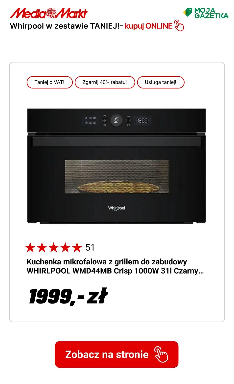 gazetka promocyjna Media Markt Kup dwa produkty Whirlpool i oszczędź 40% ceny tańszego produktu! - Strona 14