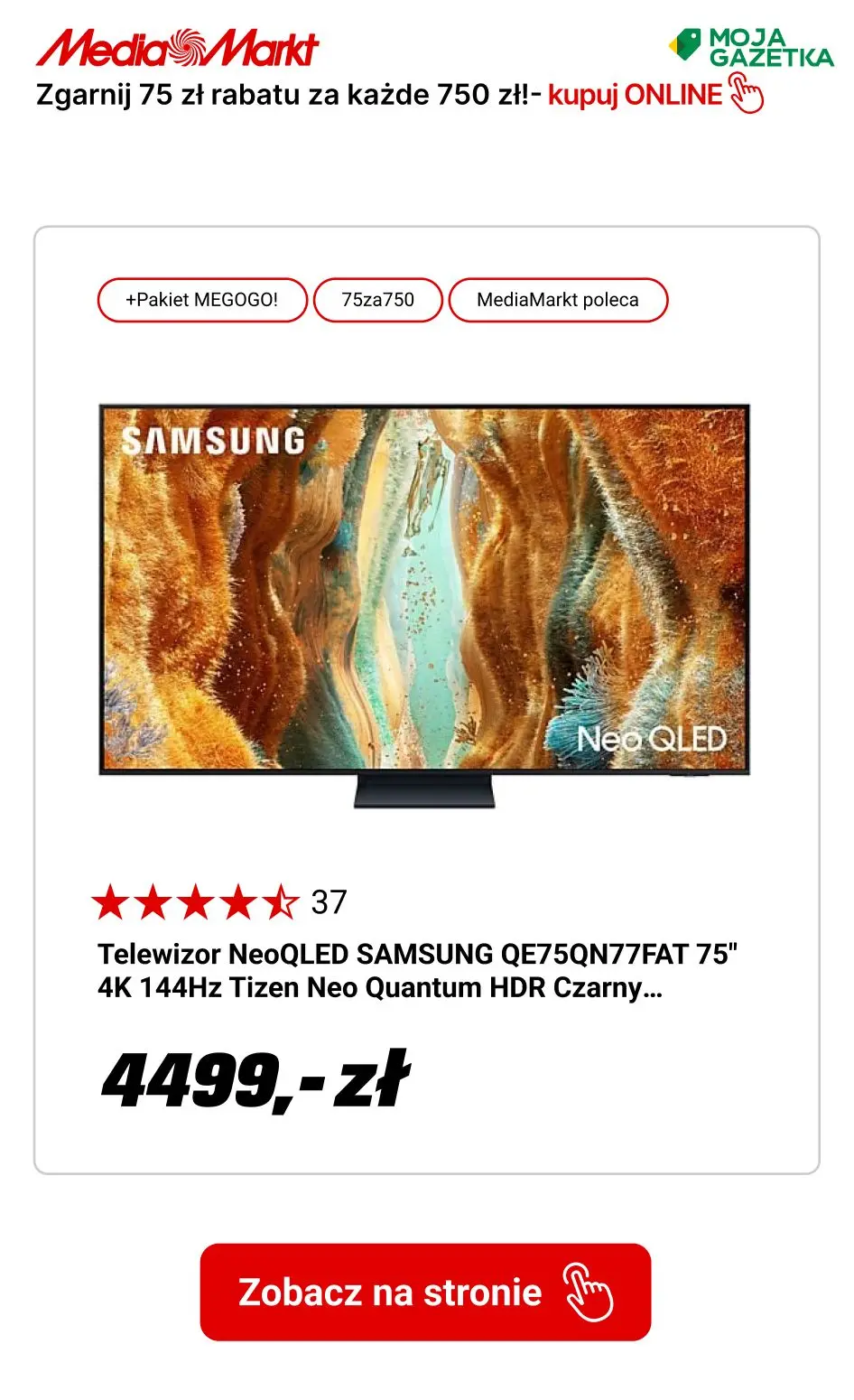 gazetka promocyjna Media Markt Zgarnij 75 zł rabatu za każde 750 zł! - Strona 4