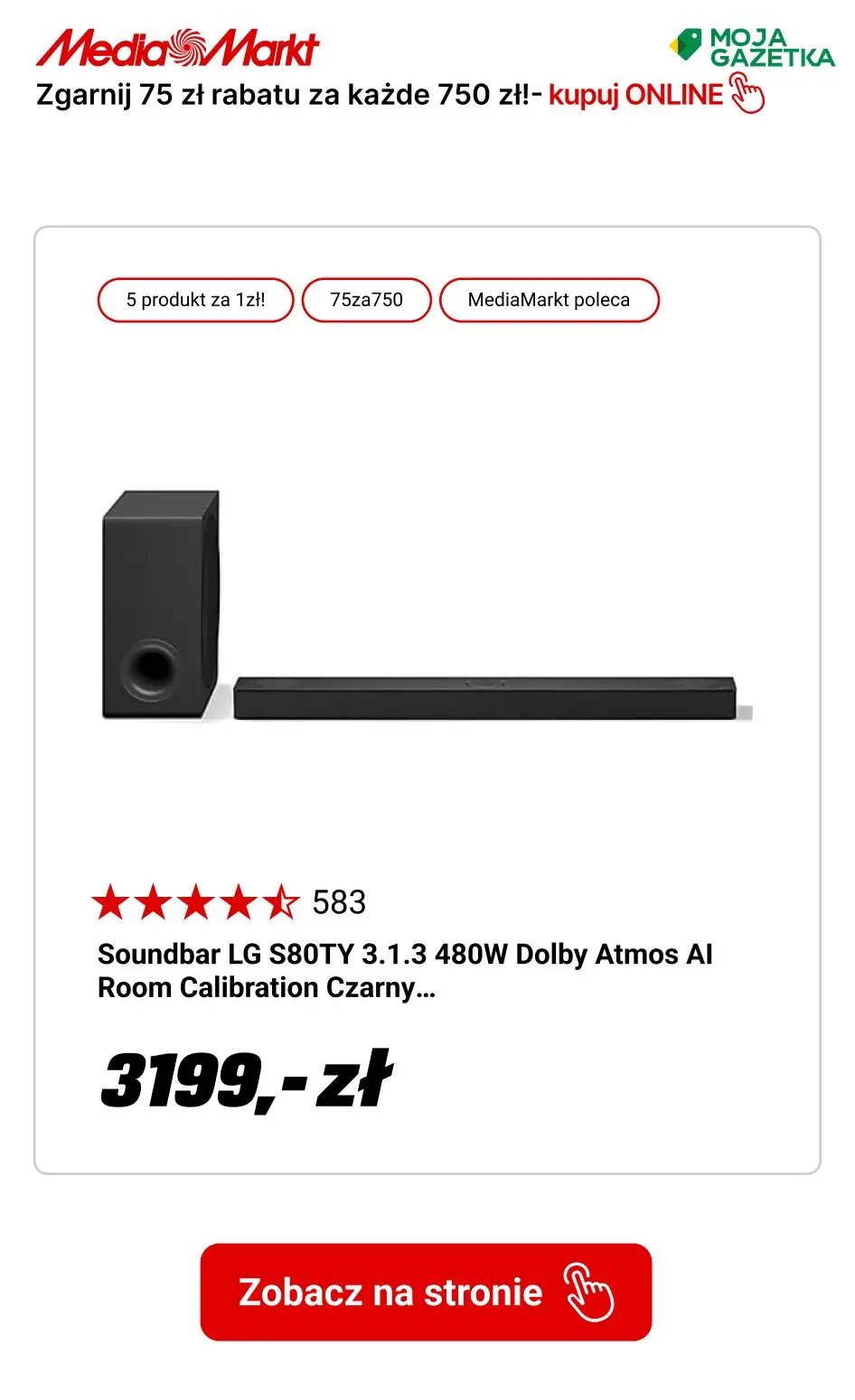 gazetka promocyjna Media Markt Zgarnij 75 zł rabatu za każde 750 zł! - Strona 7