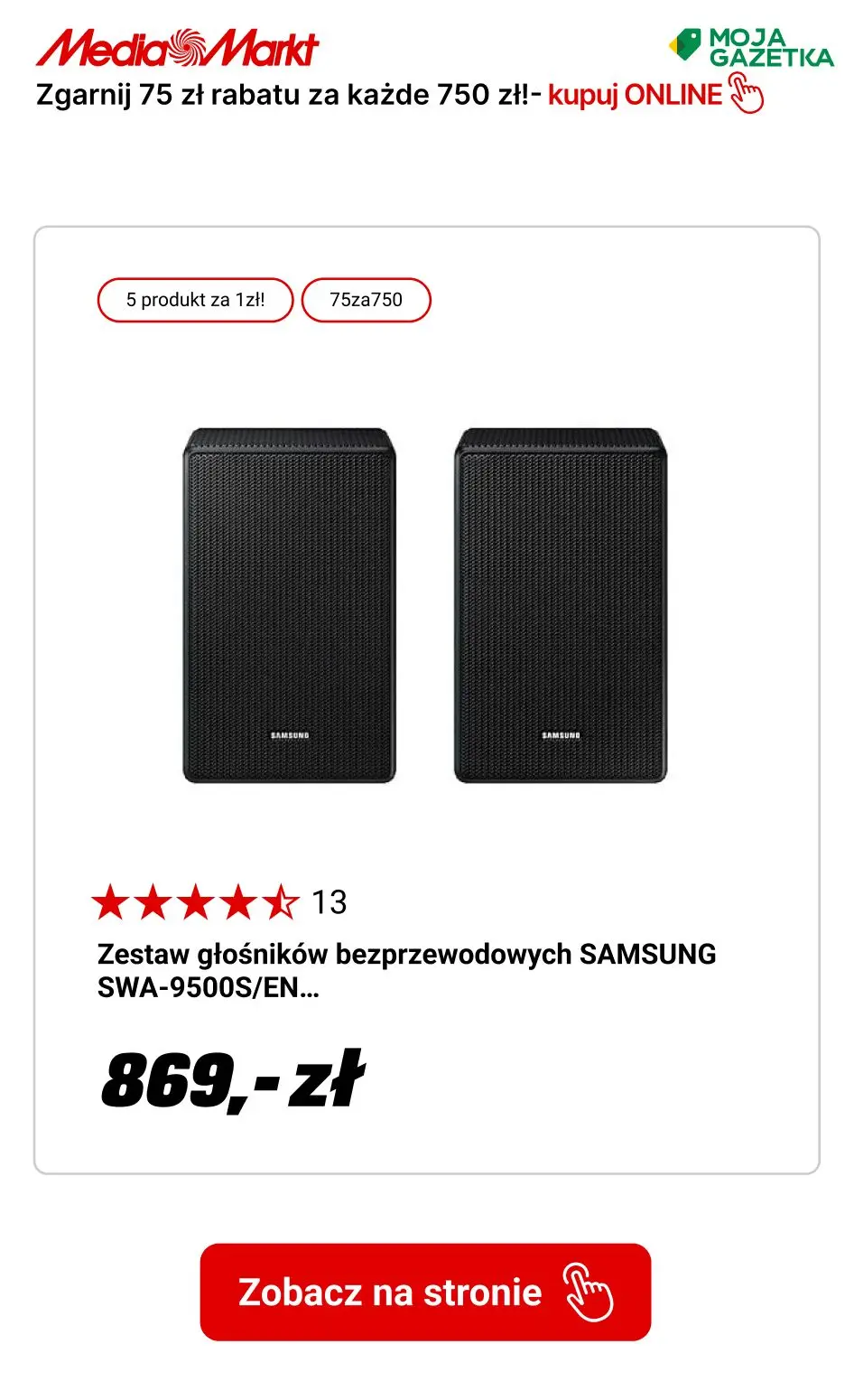 gazetka promocyjna Media Markt Zgarnij 75 zł rabatu za każde 750 zł! - Strona 9