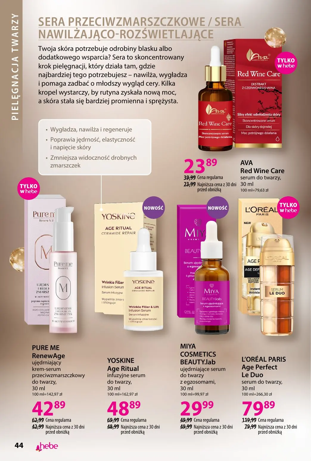 gazetka promocyjna hebe Piękna skóra w każdym wieku - Strona 44