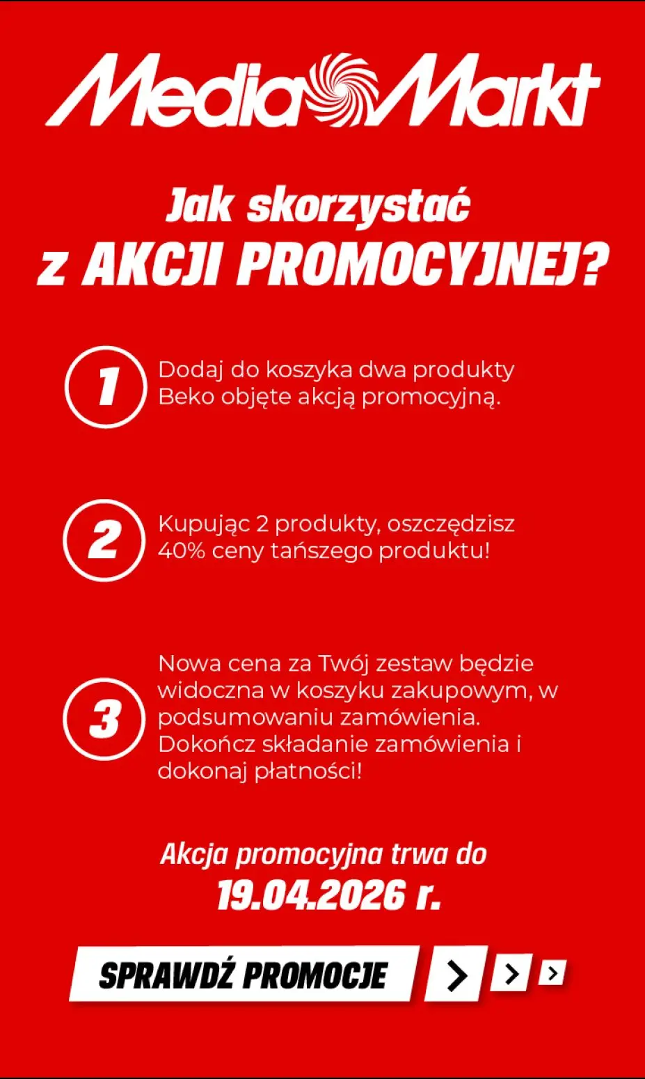 gazetka promocyjna Media Markt Kup dwa produkty Beko i oszczędź 40% ceny tańszego produktu! - Strona 2