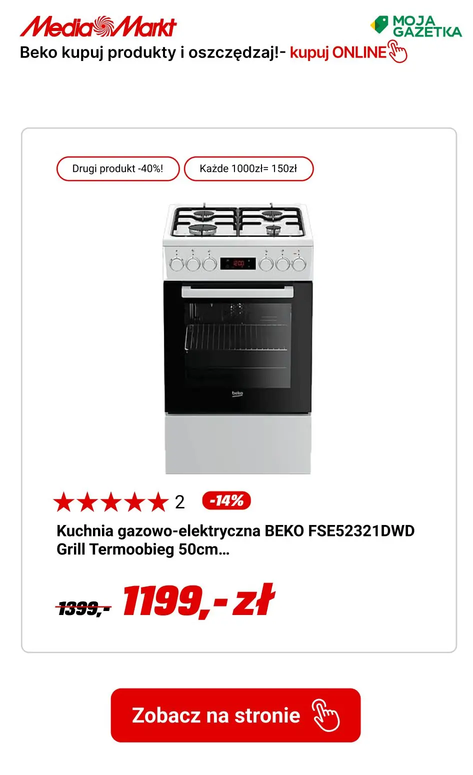 gazetka promocyjna Media Markt Kup dwa produkty Beko i oszczędź 40% ceny tańszego produktu! - Strona 9