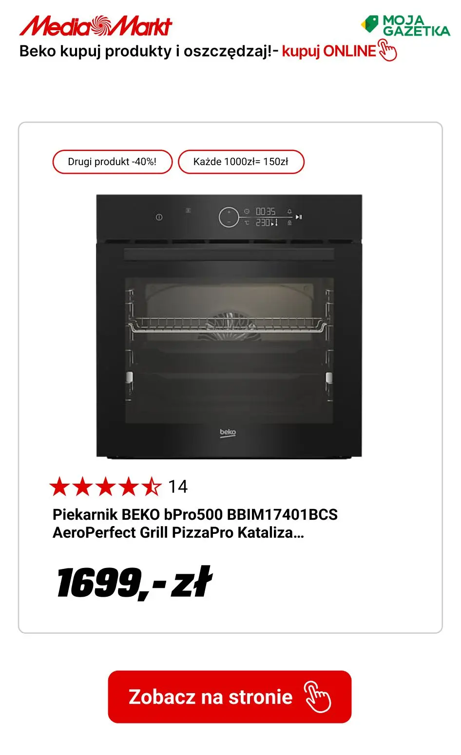gazetka promocyjna Media Markt Kup dwa produkty Beko i oszczędź 40% ceny tańszego produktu! - Strona 12