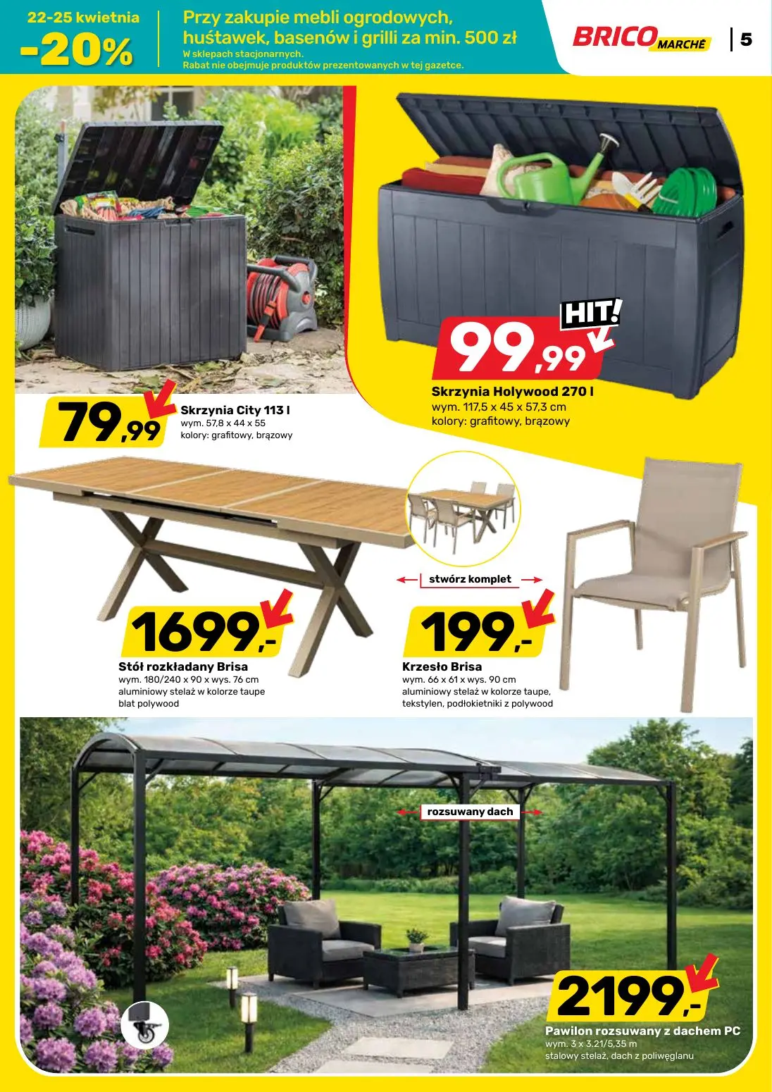 gazetka promocyjna BRICOMARCHE -20% na meble ogrodowe, grille baseny - Strona 5