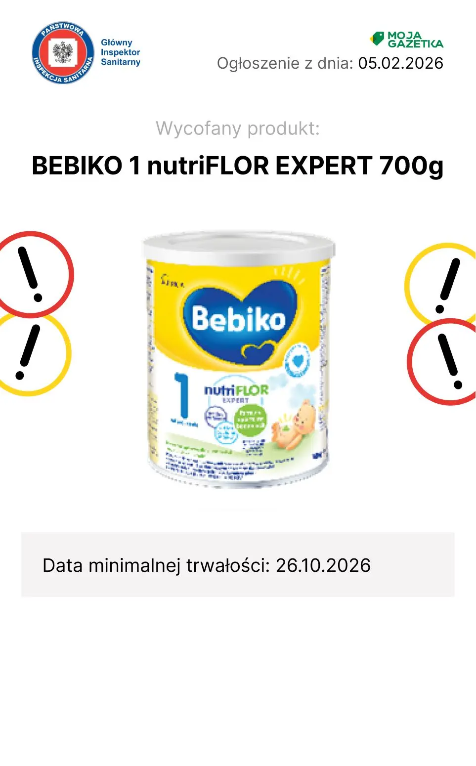 gazetka promocyjna Ostrzeżenia i alerty Wycofane mleko dla niemowląt - Strona 5