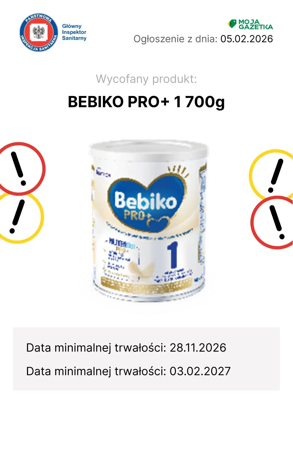 gazetka promocyjna Ostrzeżenia i alerty Wycofane mleko dla niemowląt - Strona 6