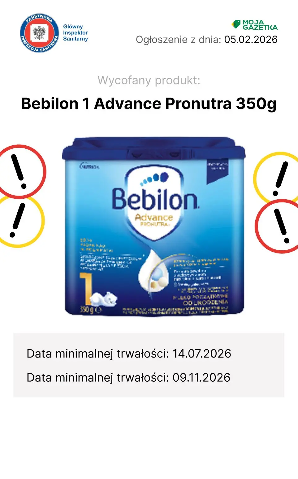 gazetka promocyjna Ostrzeżenia i alerty Wycofane mleko dla niemowląt - Strona 7
