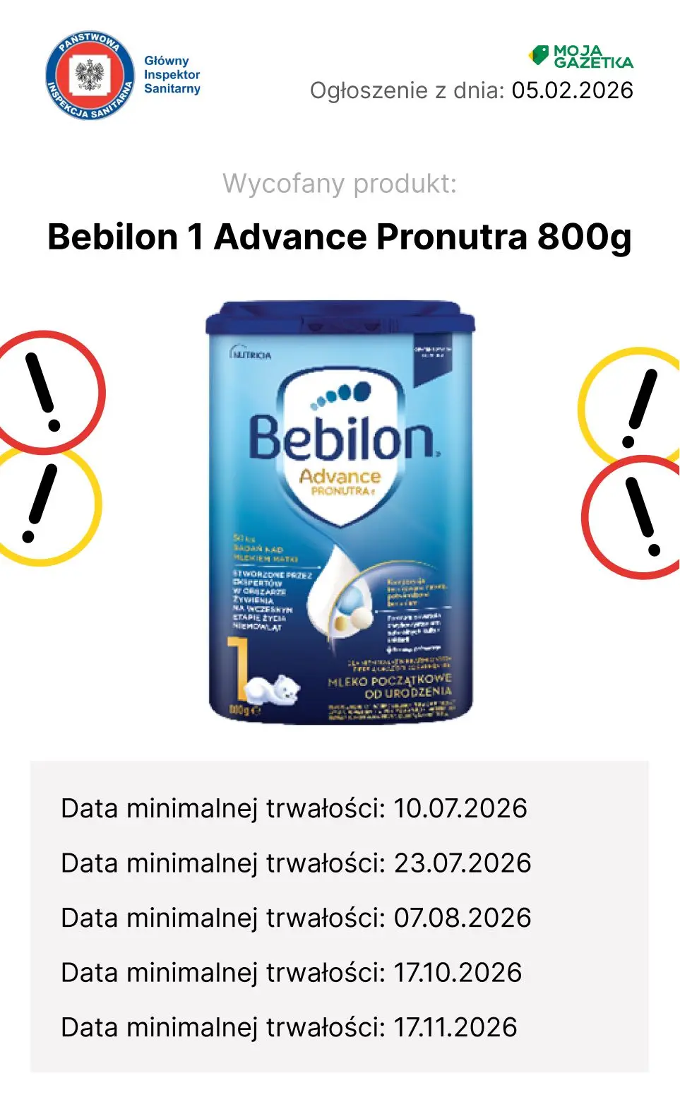 gazetka promocyjna Ostrzeżenia i alerty Wycofane mleko dla niemowląt - Strona 8
