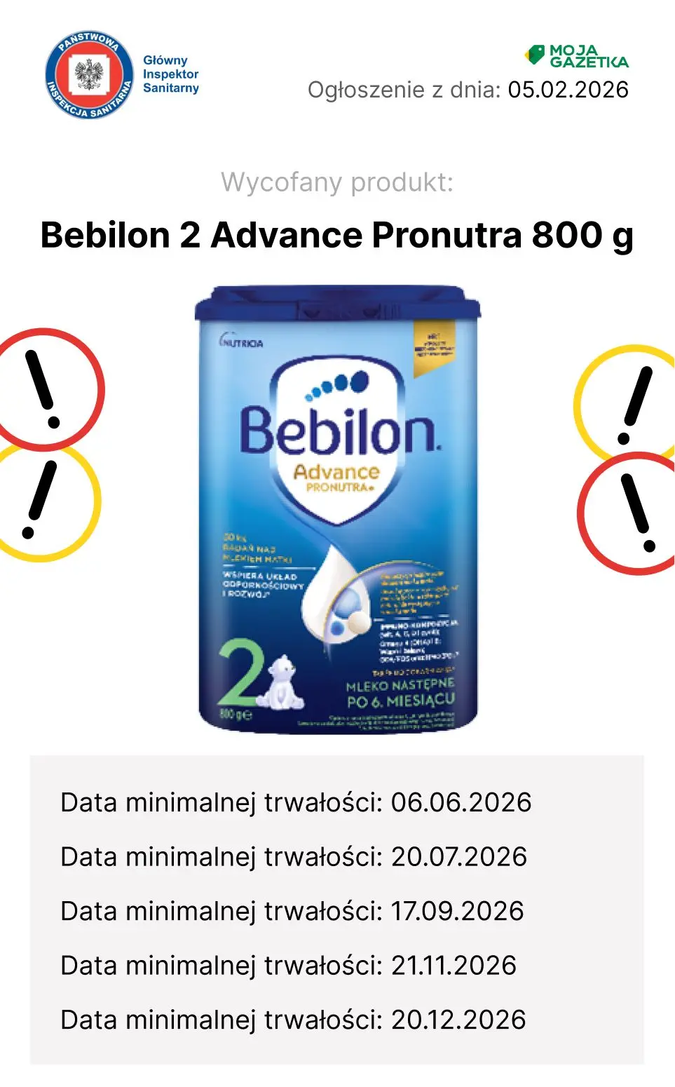 gazetka promocyjna Ostrzeżenia i alerty Wycofane mleko dla niemowląt - Strona 10