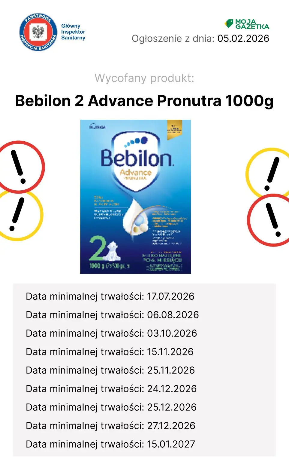 gazetka promocyjna Ostrzeżenia i alerty Wycofane mleko dla niemowląt - Strona 11