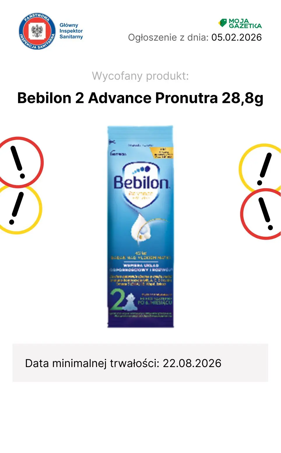 gazetka promocyjna Ostrzeżenia i alerty Wycofane mleko dla niemowląt - Strona 12