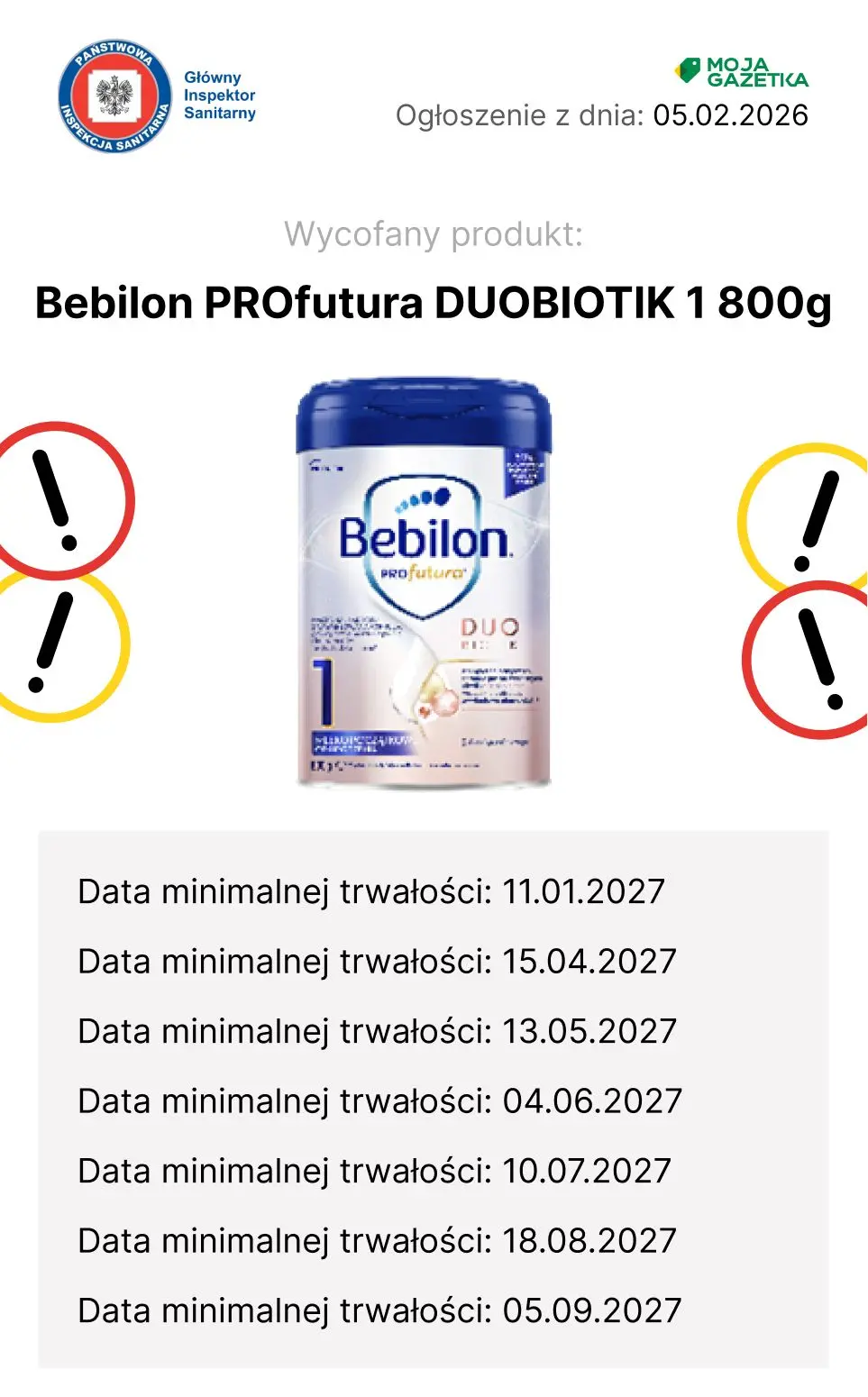 gazetka promocyjna Ostrzeżenia i alerty Wycofane mleko dla niemowląt - Strona 14
