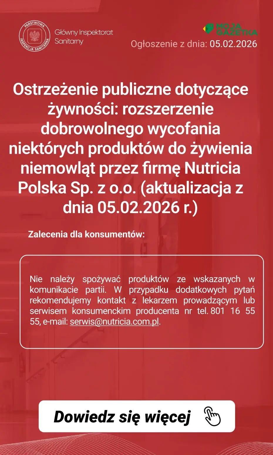 gazetka promocyjna Ostrzeżenia i alerty Ostrzeżenie publiczne dotyczące żywności: rozszerzenie dobrowolnego wycofania niektórych produktów do żywienia niemowląt przez firmę Nutricia Polska Sp. z o.o. (aktualizacja z dnia 05.02.2026 r.) - Strona 3