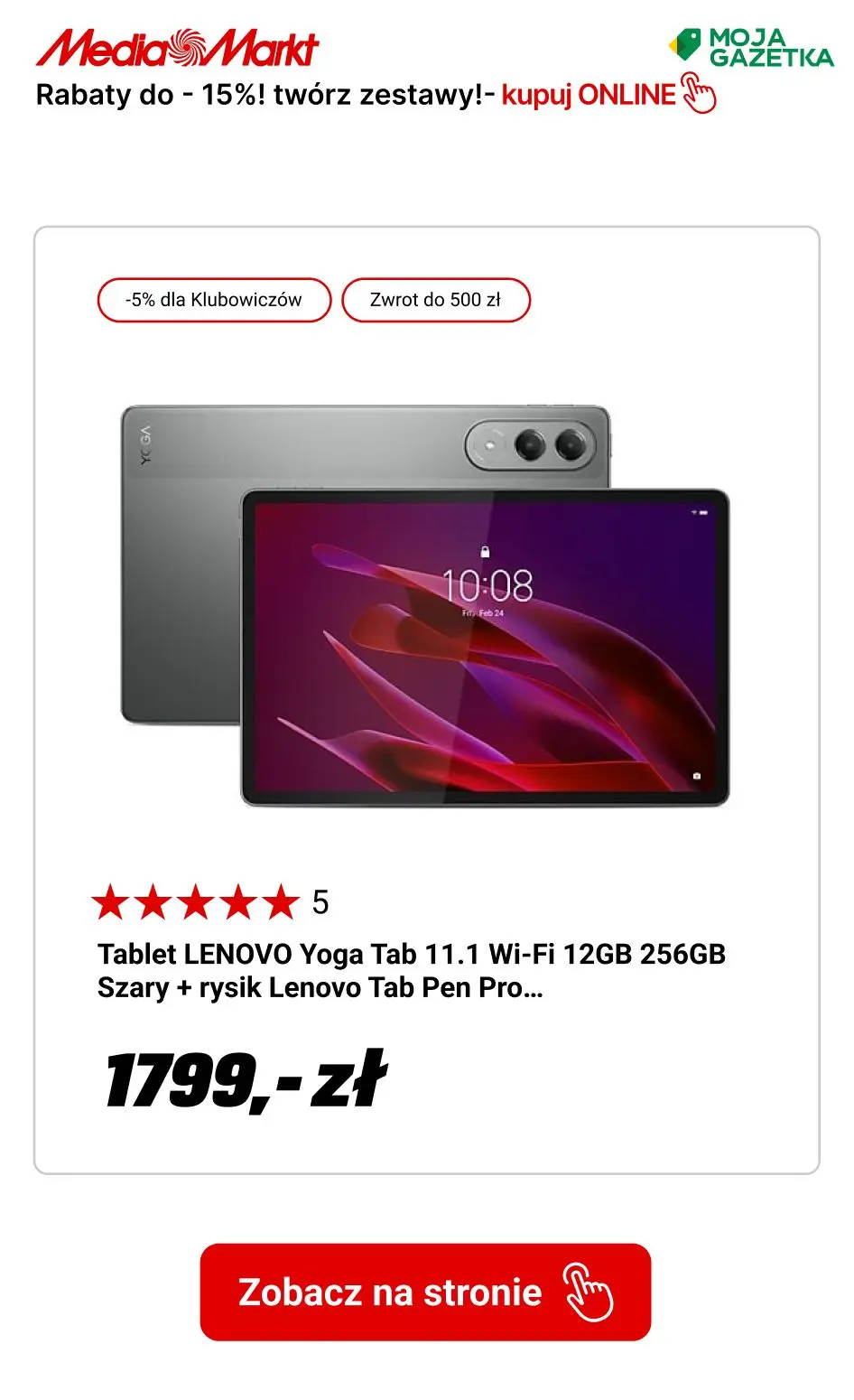 gazetka promocyjna Media Markt tylko w myMediaMarkt -Rabaty do -15%! Łącz produkty w zestawy!
 - Strona 7