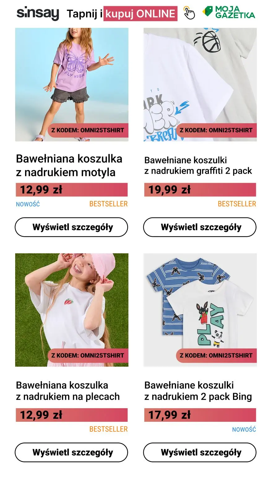 gazetka promocyjna Sinsay 🍓 -25% WSZYSTKIE T-SHIRTY DZIECIĘCE - Strona 7