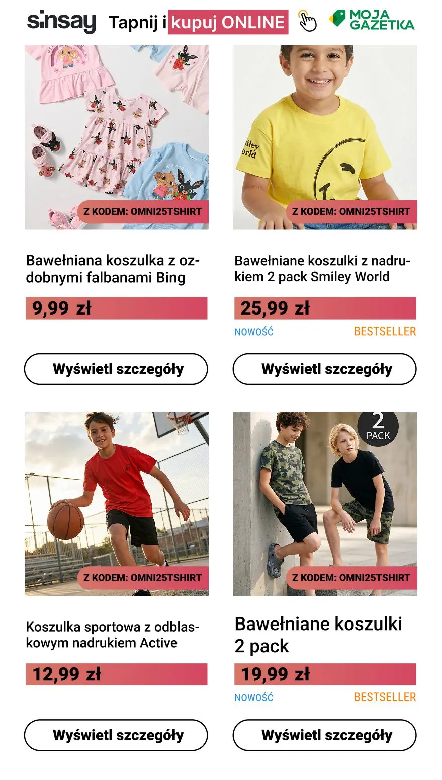 gazetka promocyjna Sinsay 🍓 -25% WSZYSTKIE T-SHIRTY DZIECIĘCE - Strona 9