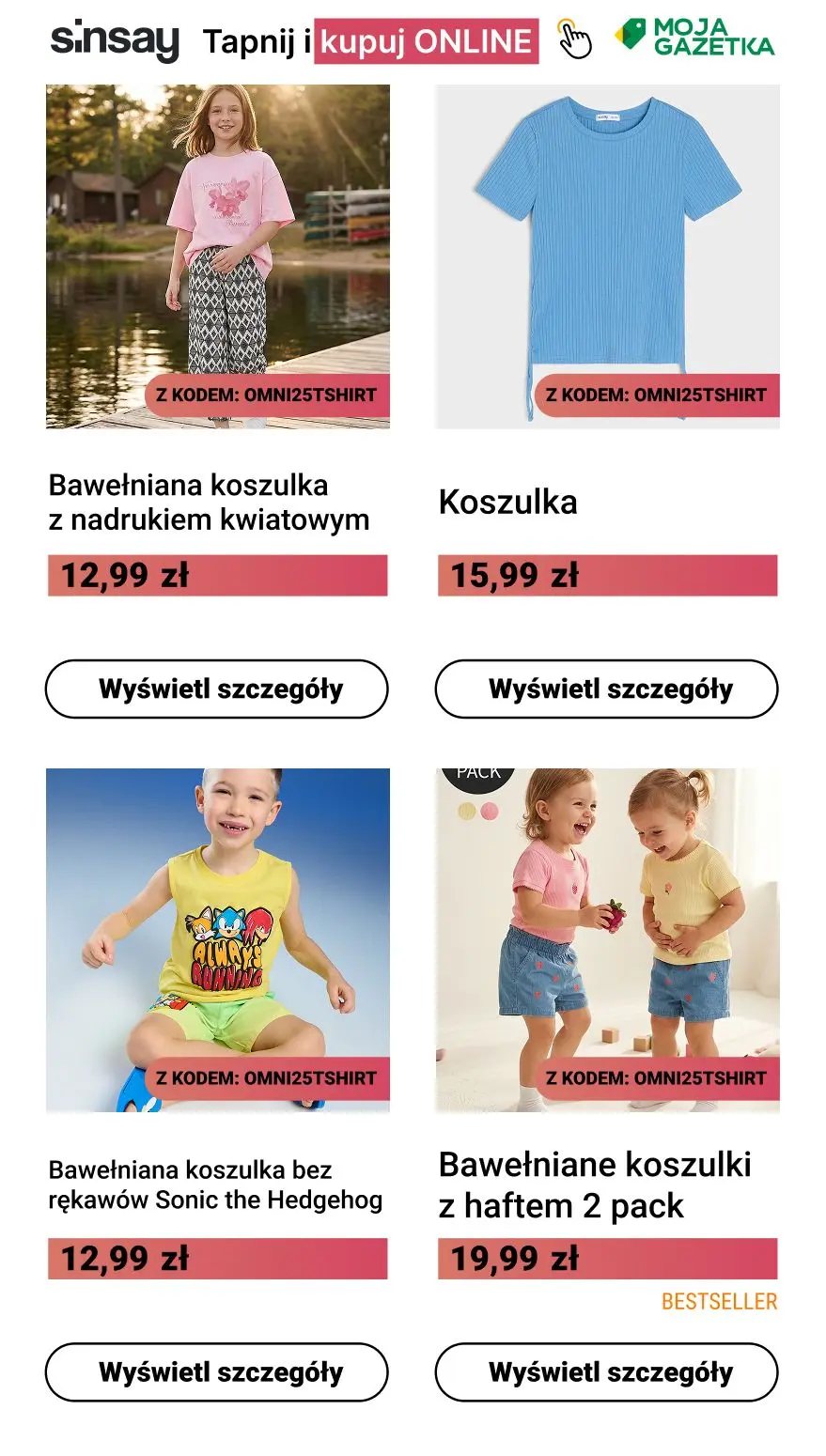gazetka promocyjna Sinsay 🍓 -25% WSZYSTKIE T-SHIRTY DZIECIĘCE - Strona 10