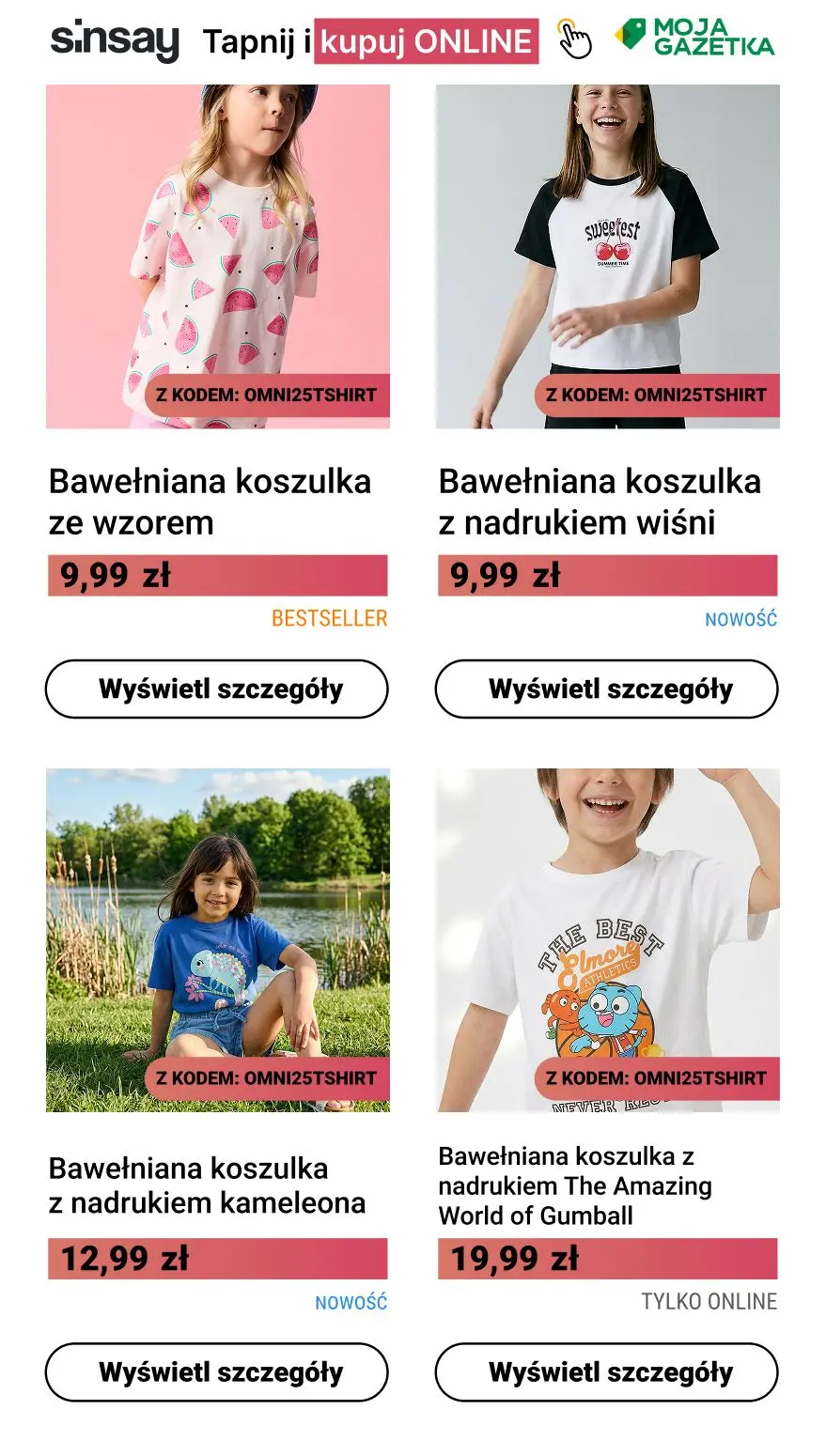 gazetka promocyjna Sinsay 🍓 -25% WSZYSTKIE T-SHIRTY DZIECIĘCE - Strona 11