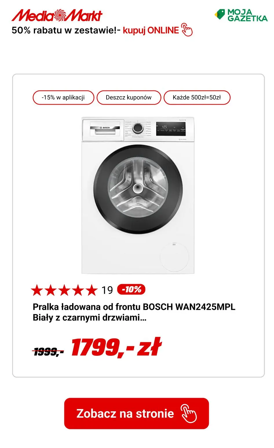 gazetka promocyjna Media Markt Suszarki kondensacyjne z pralką w zestawie taniej - rabat 50% na pralkę! - Strona 4