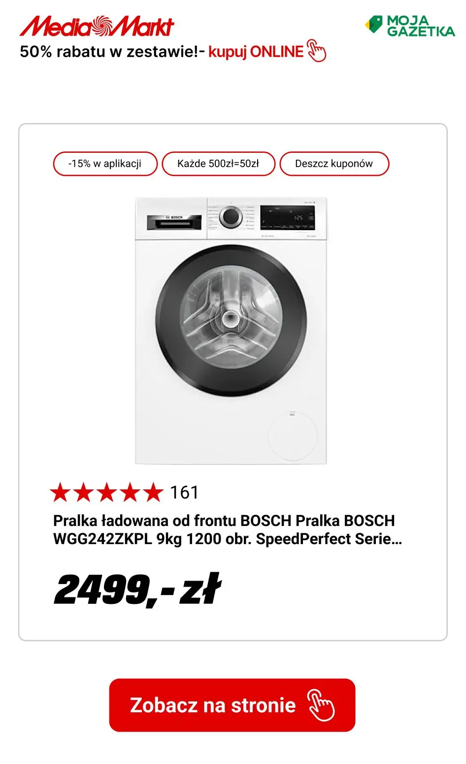 gazetka promocyjna Media Markt Suszarki kondensacyjne z pralką w zestawie taniej - rabat 50% na pralkę! - Strona 8