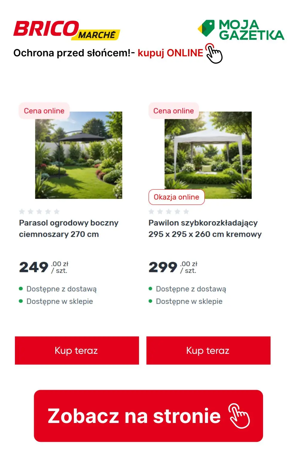 gazetka promocyjna BRICOMARCHE Ochrona przed słońcem- parasole i pawilony - Strona 2