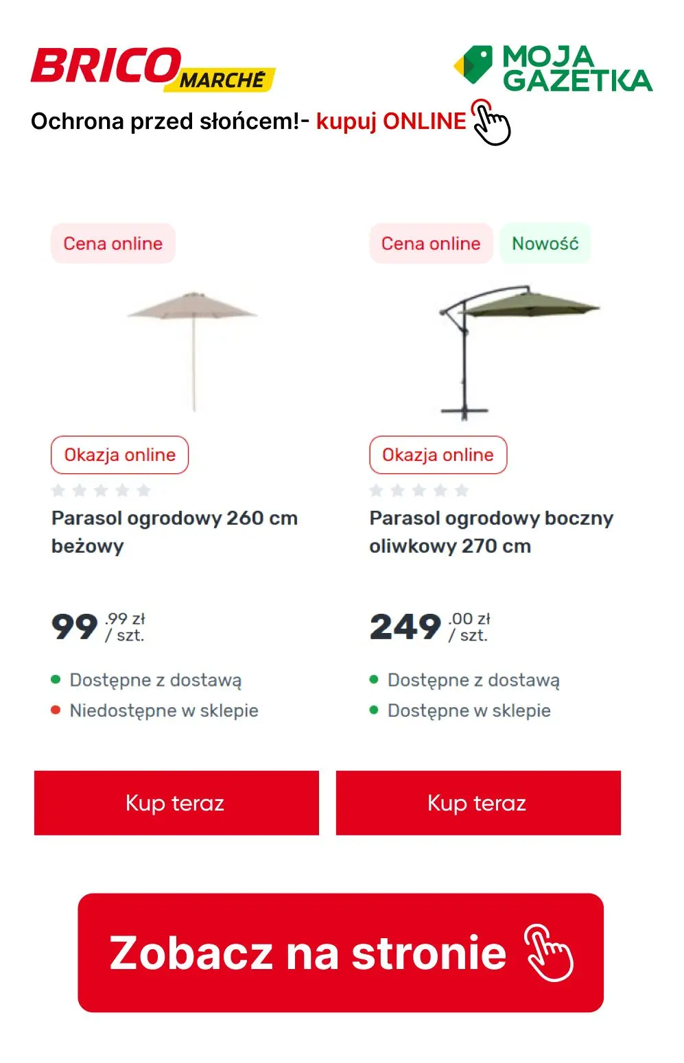 gazetka promocyjna BRICOMARCHE Ochrona przed słońcem- parasole i pawilony - Strona 4