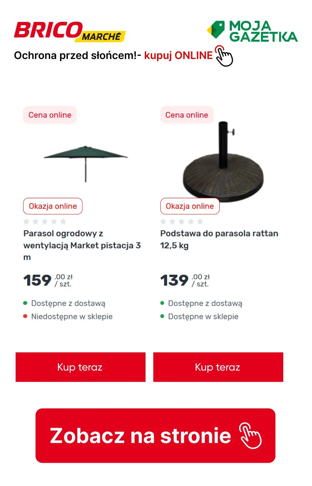 gazetka promocyjna BRICOMARCHE Ochrona przed słońcem- parasole i pawilony - Strona 5