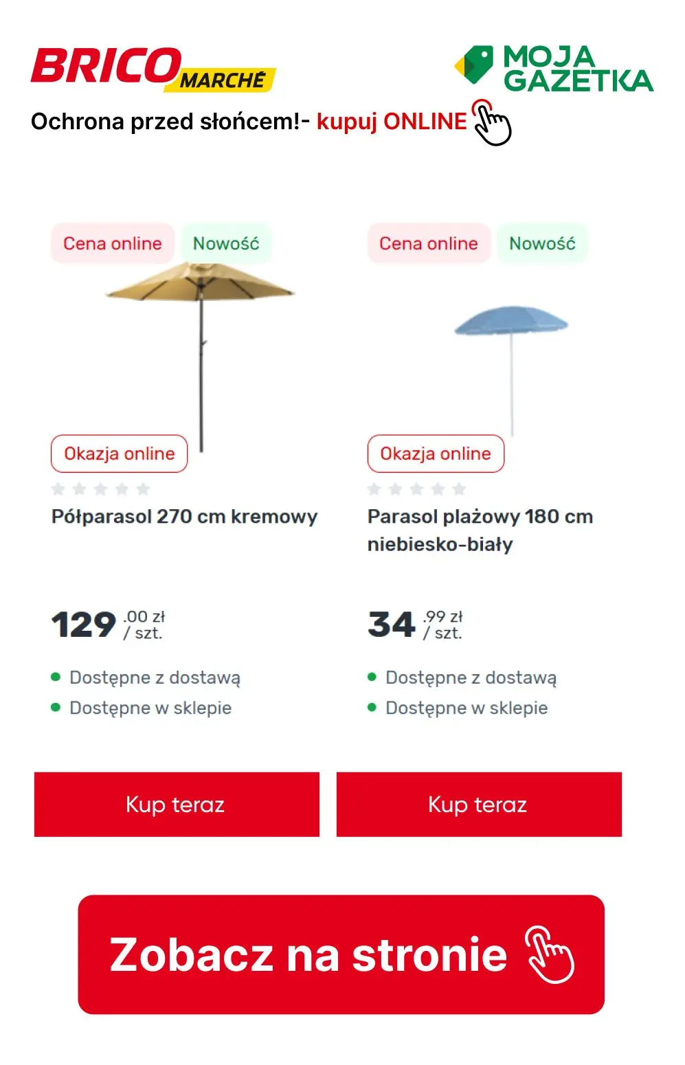 gazetka promocyjna BRICOMARCHE Ochrona przed słońcem- parasole i pawilony - Strona 6