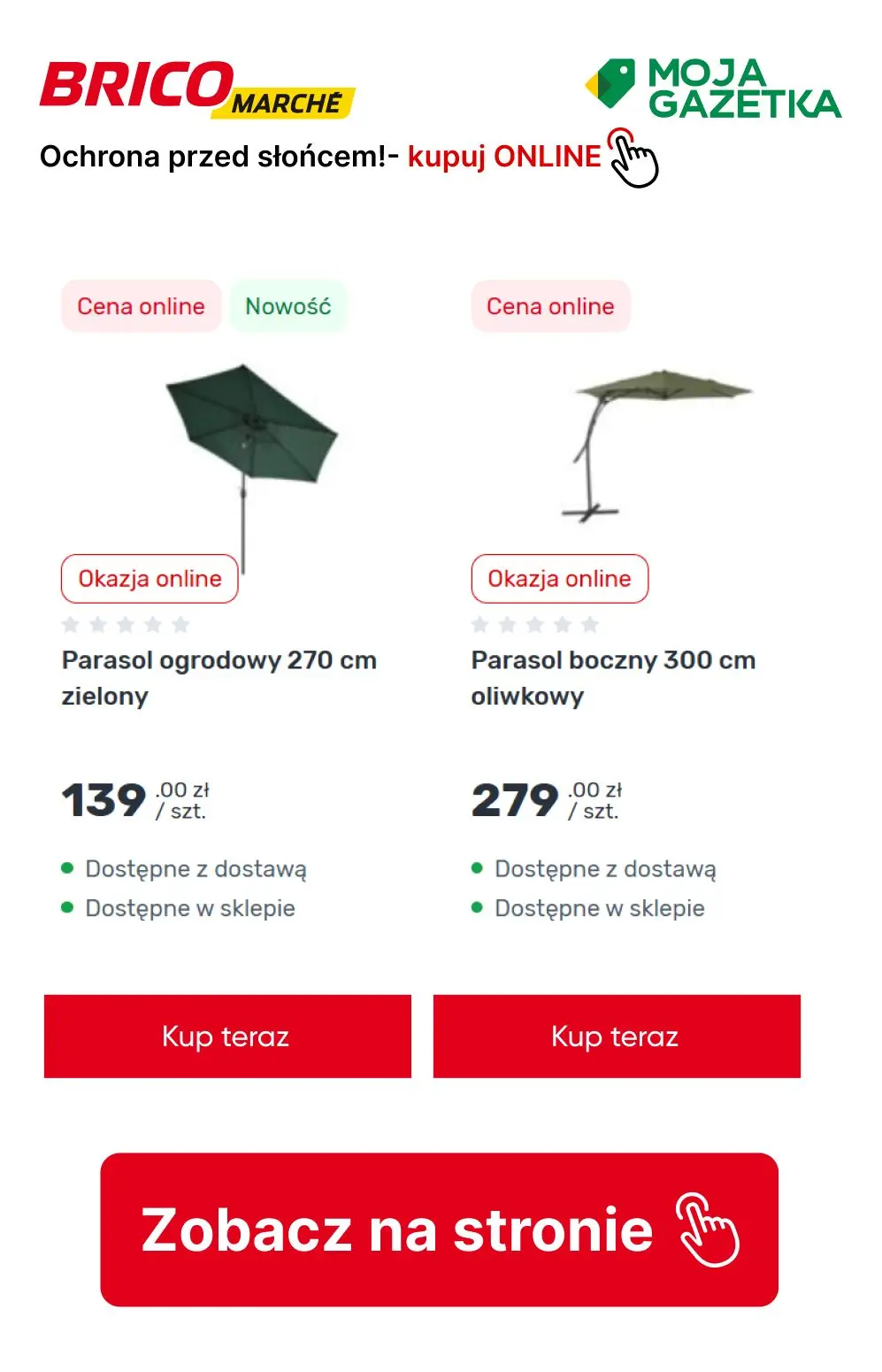 gazetka promocyjna BRICOMARCHE Ochrona przed słońcem- parasole i pawilony - Strona 7