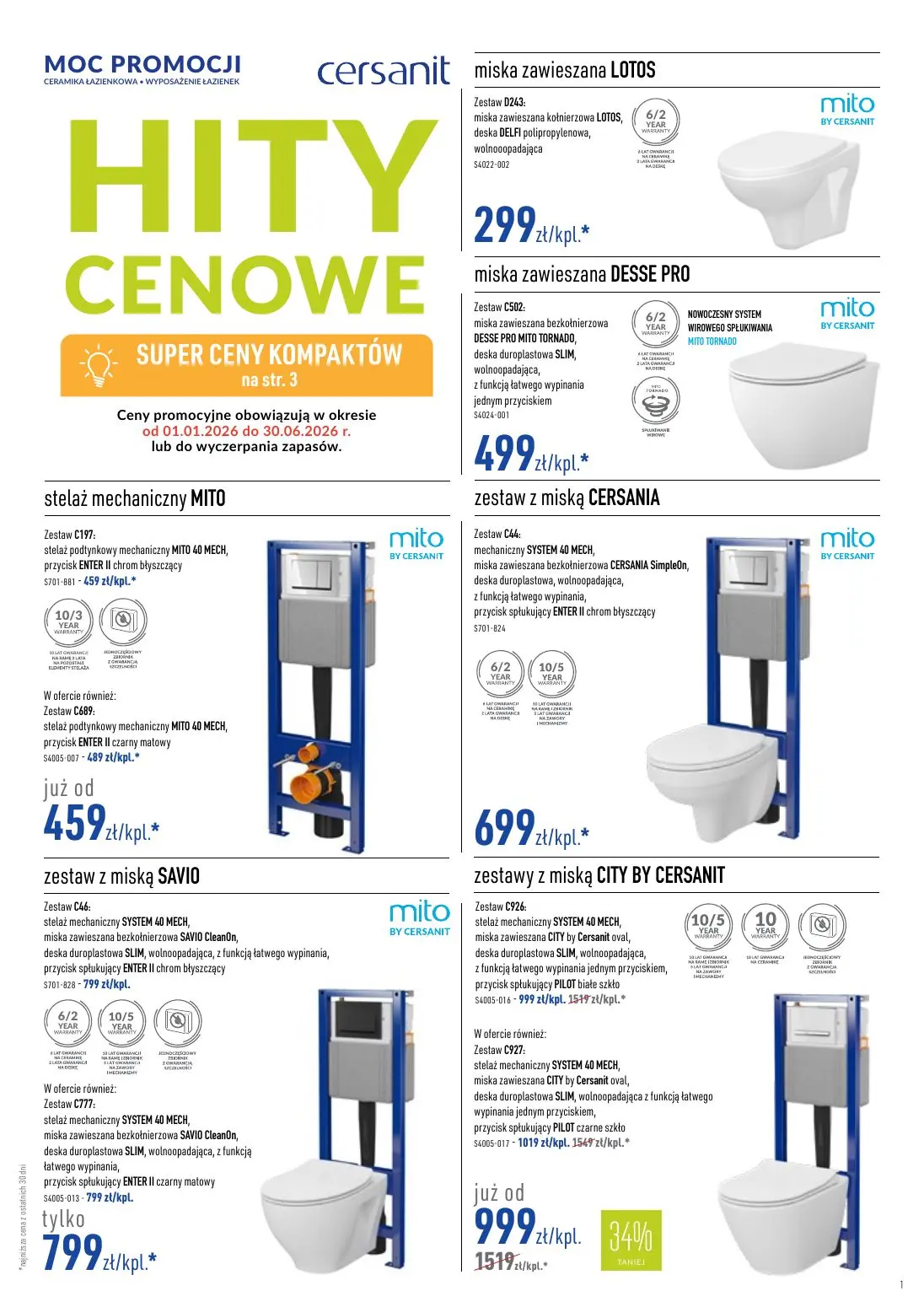 gazetka promocyjna Cersanit Hity cenowe - Strona 1