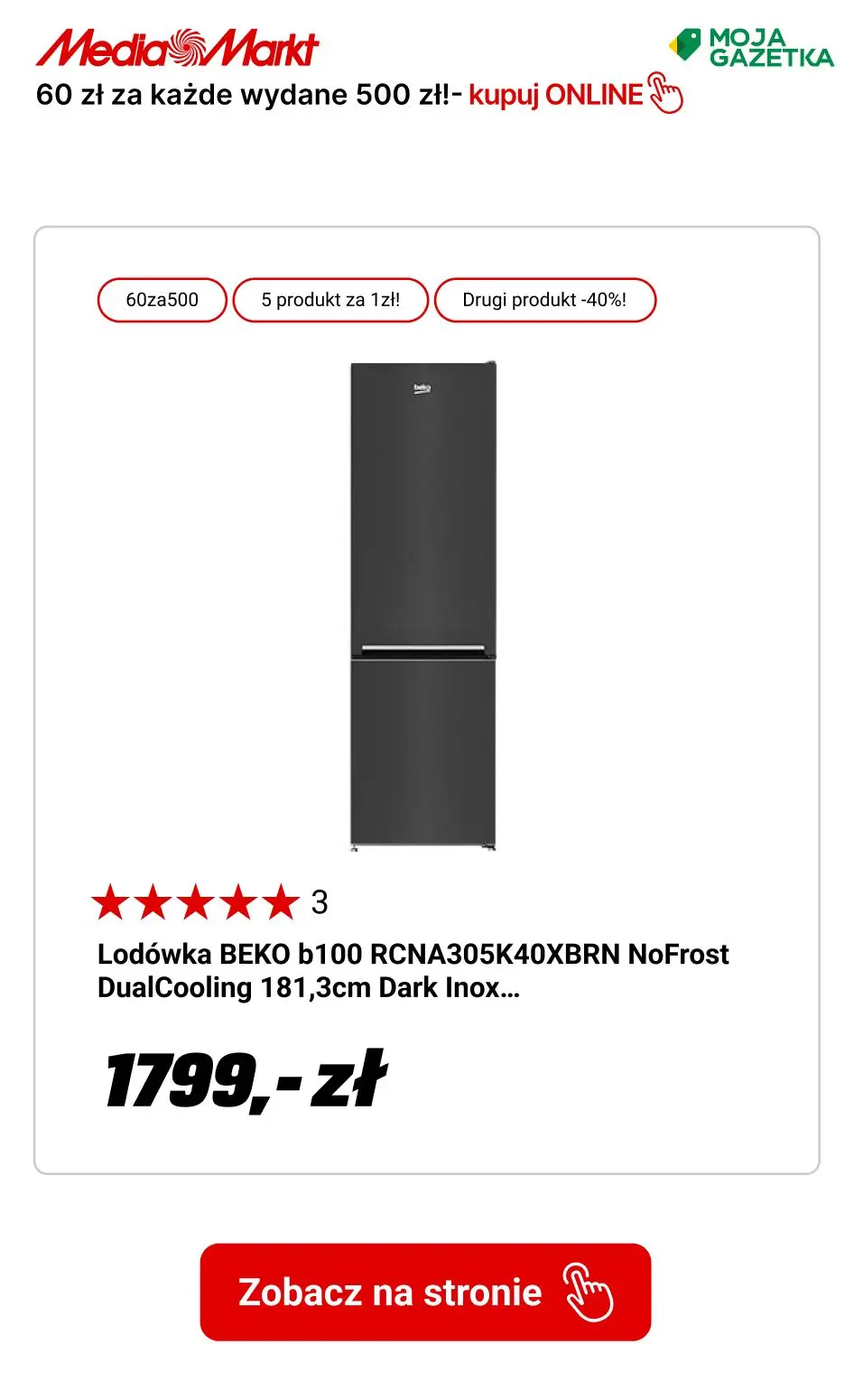 gazetka promocyjna Media Markt 60 zł za każde wydane 500 zł przy zakupie chłodziarki z wybranym akcesorium! - Strona 5