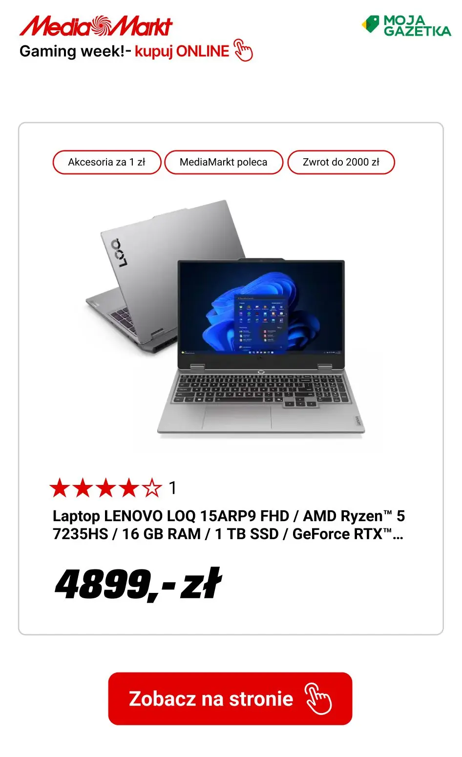 gazetka promocyjna Media Markt Kup sprzęt gamingowy i zgarnij akcesoria za 1 zł! - Strona 4