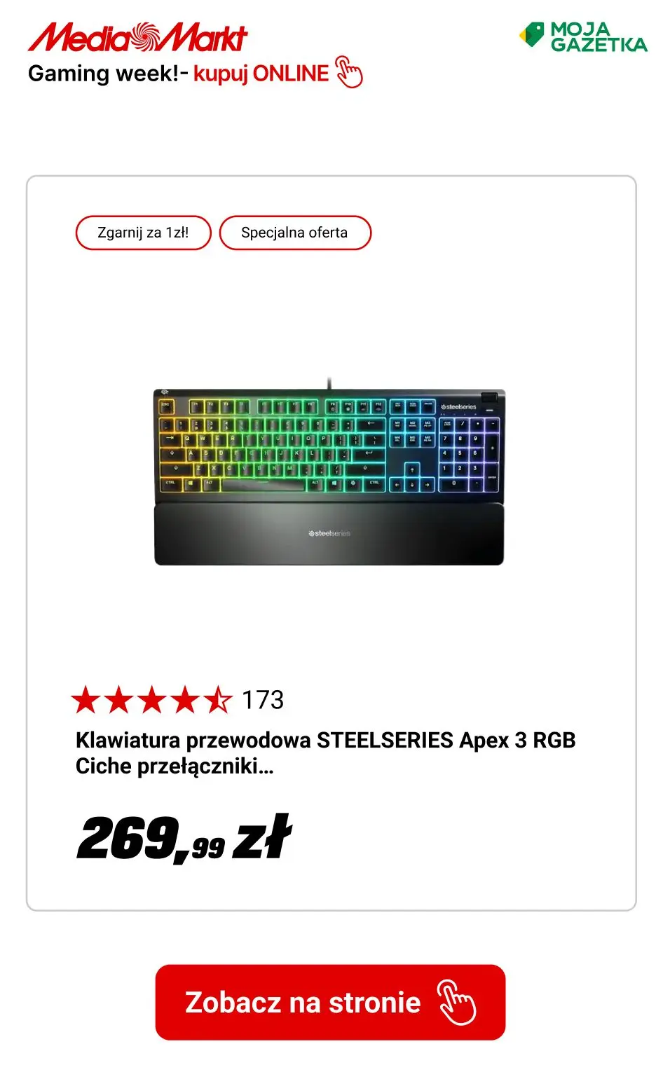 gazetka promocyjna Media Markt Kup sprzęt gamingowy i zgarnij akcesoria za 1 zł! - Strona 7
