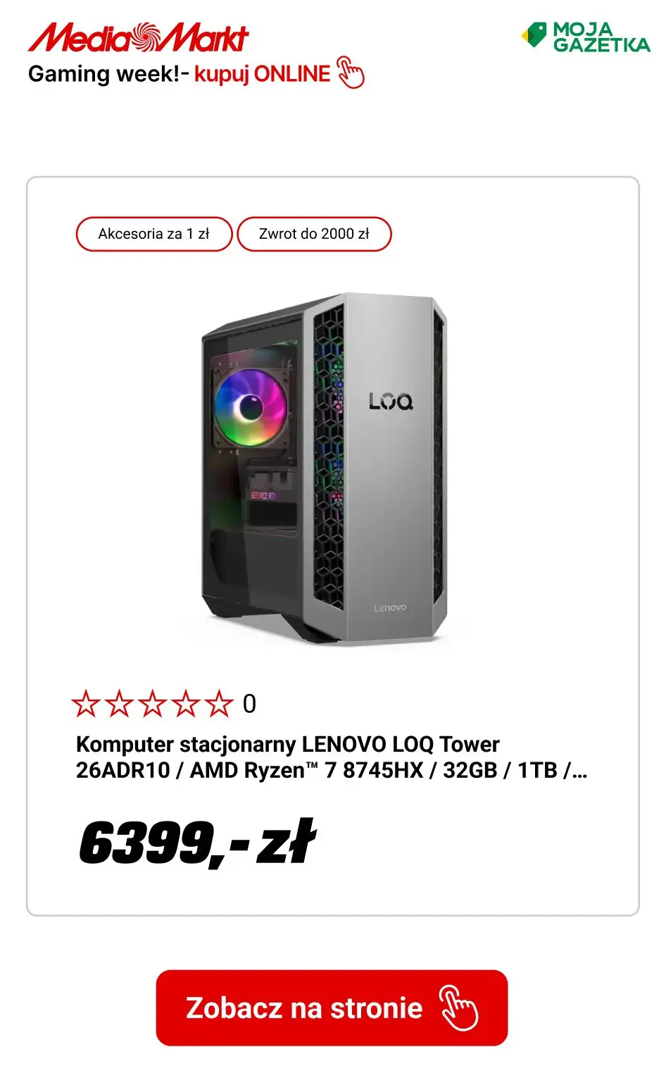 gazetka promocyjna Media Markt Kup sprzęt gamingowy i zgarnij akcesoria za 1 zł! - Strona 9