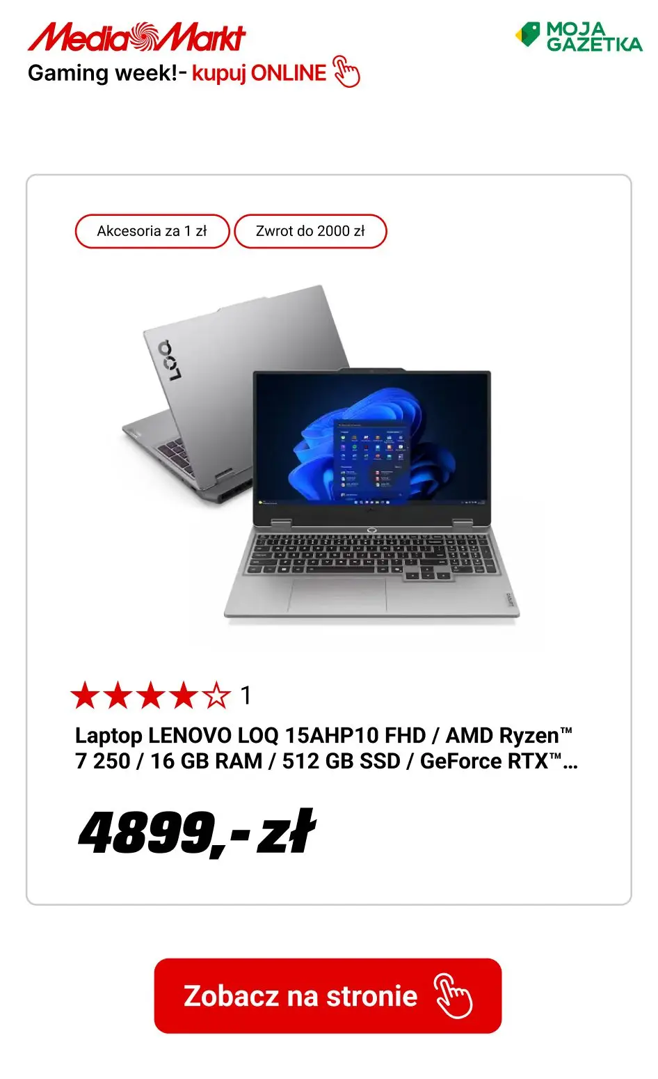 gazetka promocyjna Media Markt Kup sprzęt gamingowy i zgarnij akcesoria za 1 zł! - Strona 11
