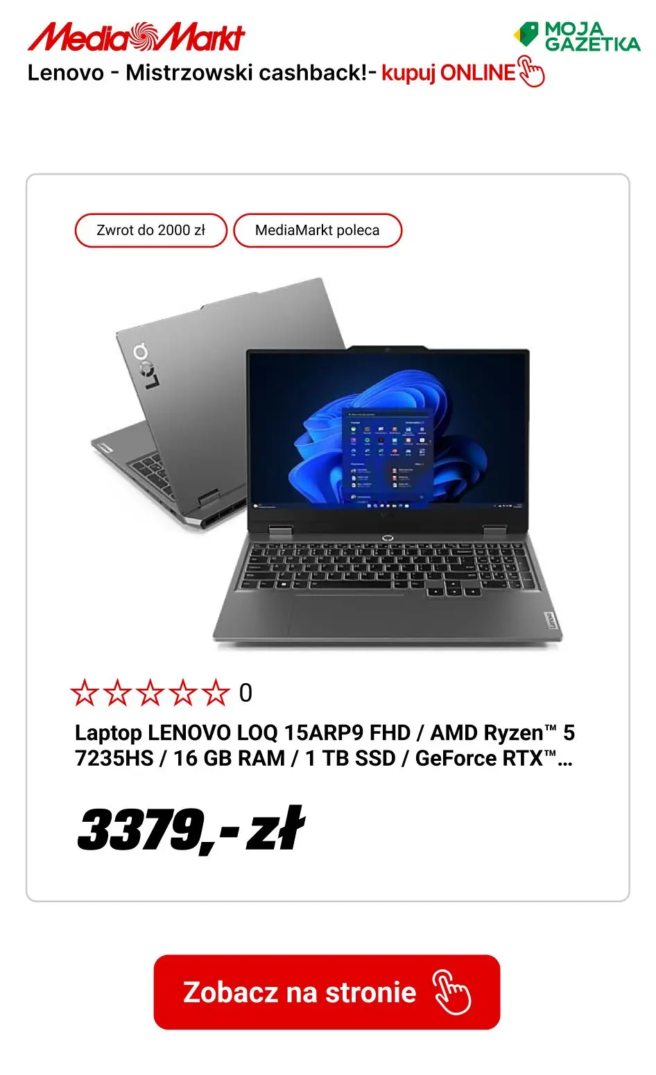 gazetka promocyjna Media Markt Lenovo - Mistrzowski cashback! - Strona 7