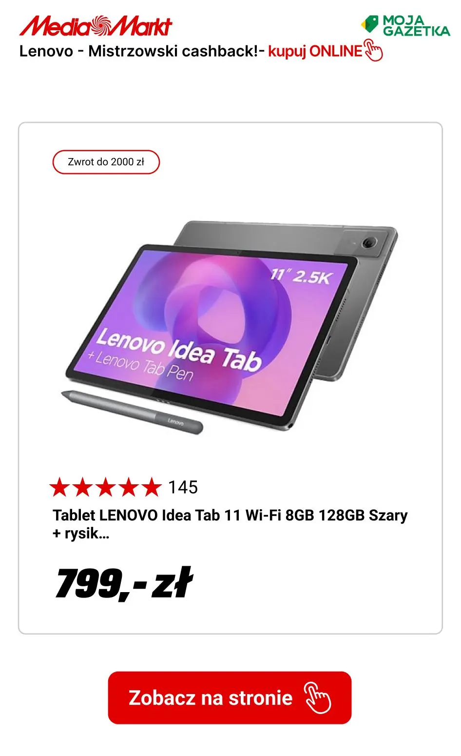gazetka promocyjna Media Markt Lenovo - Mistrzowski cashback! - Strona 9