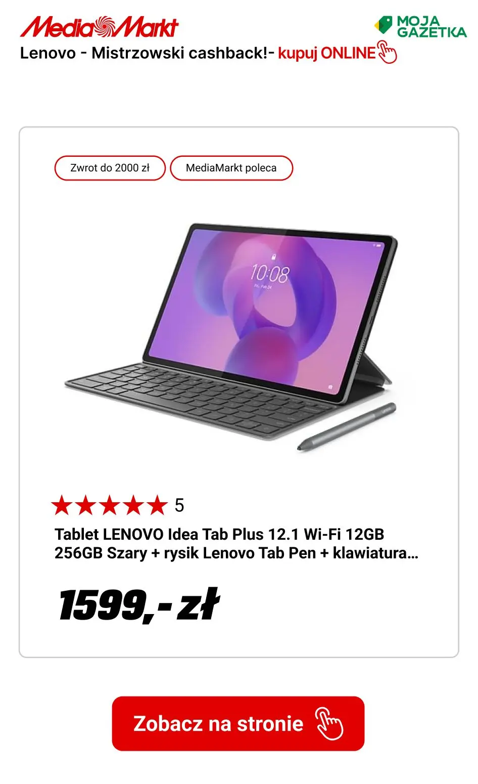 gazetka promocyjna Media Markt Lenovo - Mistrzowski cashback! - Strona 10