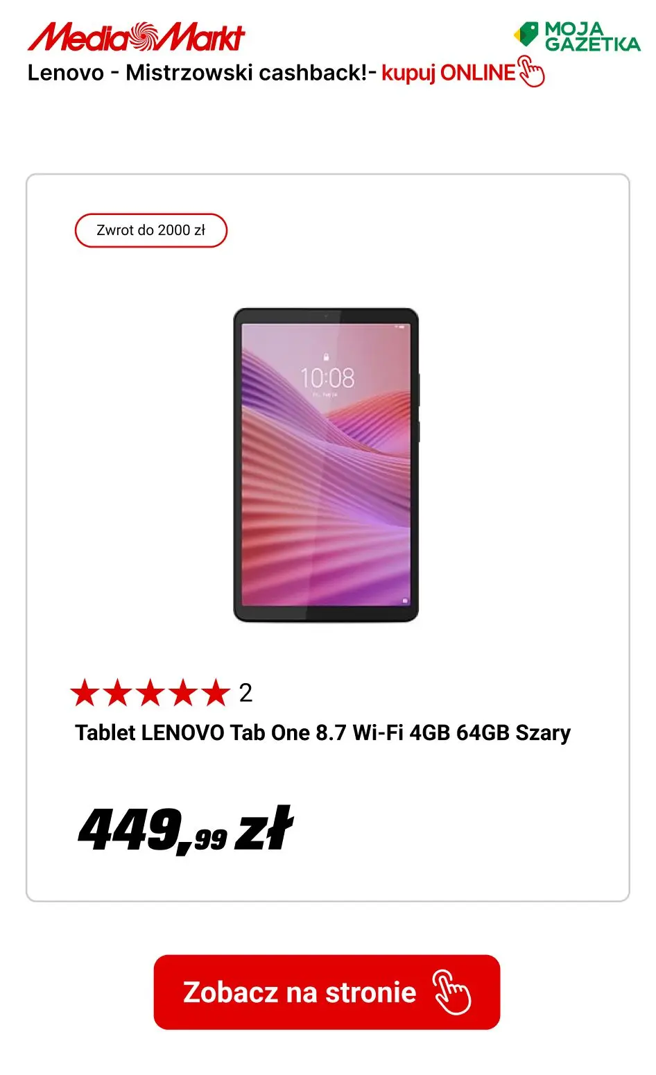 gazetka promocyjna Media Markt Lenovo - Mistrzowski cashback! - Strona 14