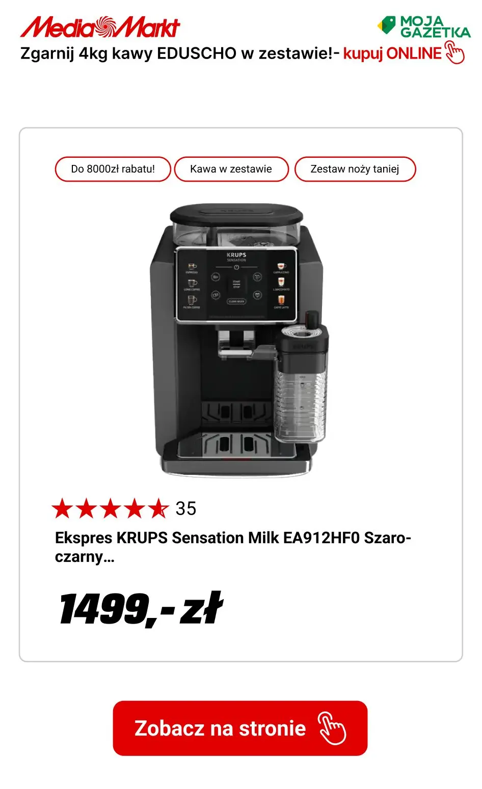 gazetka promocyjna Media Markt Kup ekspres automatyczny i zgarnij aż 4 kg kawy EDUSCHO w zestawie! - Strona 8